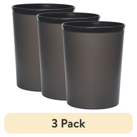 (3 pack)Frosted Plastic Black Wastebasket
