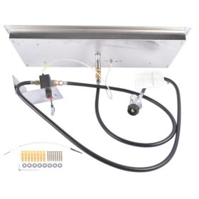 30x10-inch Fire Pit Pan Stainless Steel Fire Pit Burner Kit Rectangular Indoor or Outdoor