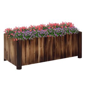 48" x 20" x 18" Raised Garden Bed, Raised Planter Box, Wooden Planter Raised Bed with Drainage Gaps & Lightweight Build, Natural Wood