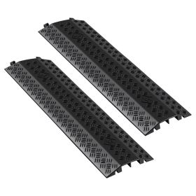 Drop Over Cable Cover, 17,500 lbs/Axle Load Capacity, Heavy Duty Cable Hose Protector Ramp, Floor Cord Cover, for High Walking Traffic Areas, Ind