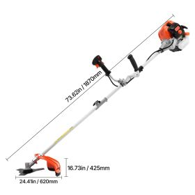 String Trimmer, 42.7CC 2-Stroke, Gas Powered Weed Wacker, 16.9" Cordless Grass Trimmer, Multi-Functional Lawn Edger with Shoulder Strap & 3T Blad