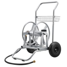 Water Hose Reel Cart, 200/300ft High-Pressure Garden Hose Cart, Hoses Reel Carts with Two Wheels, Handle & Heavy-Duty Mesh Storage Basket