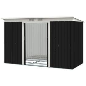 Metal Outdoor Storage Shed, Tool House With Double Lockable Doors For Backyard, Patio, Lawn, Garage, Dark Gray,Please Note The Dimensions And Wei (Option: Gray)