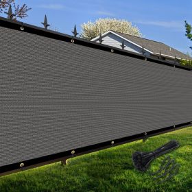 Artpuch Privacy Fence Screen Dark Grey Customized Outdoor Mesh Panels for Backyard, Balcony,Patio,Construction Site with Zip Ties (Color: Dark Grey, size: 6x27 ft)